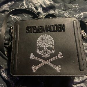 Steve Madden Black and Silver Skull Messenger Bags